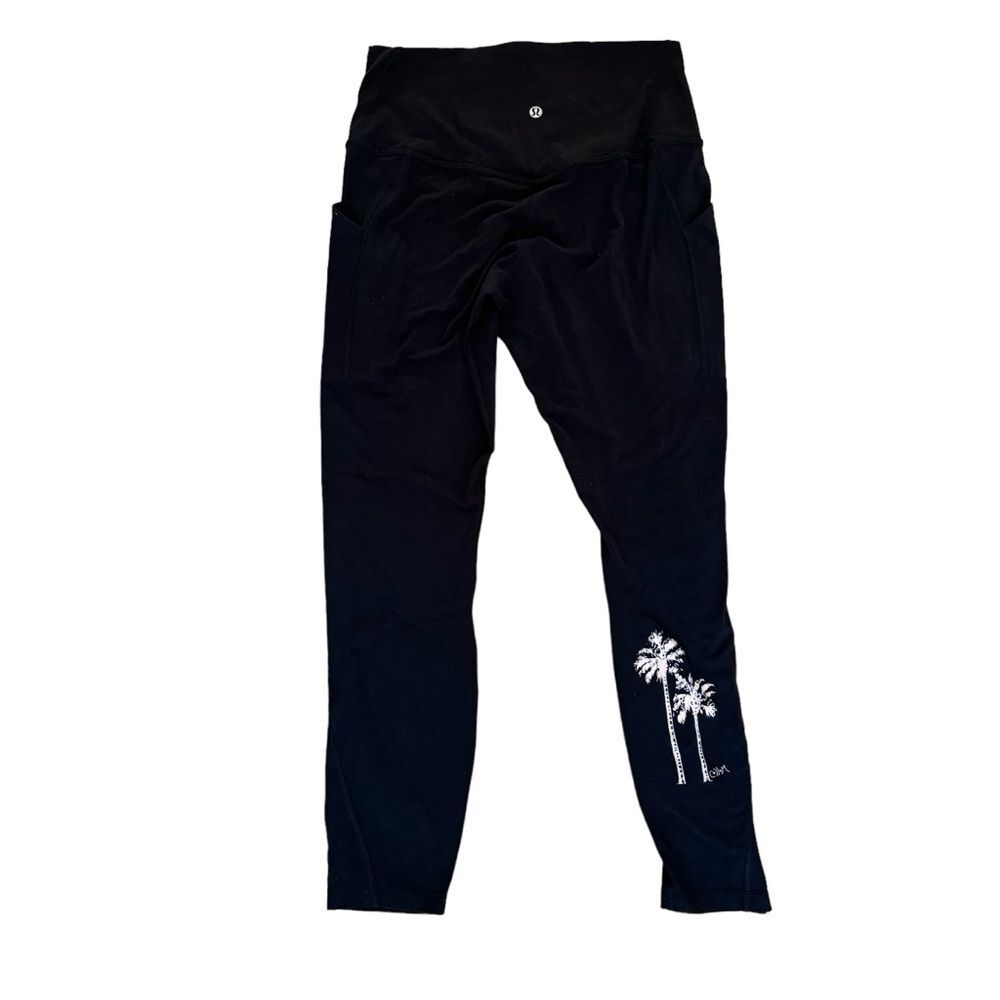 Lululemon Black Palm Leggings Align Pant 25” High rise Athletic Sport Size 8